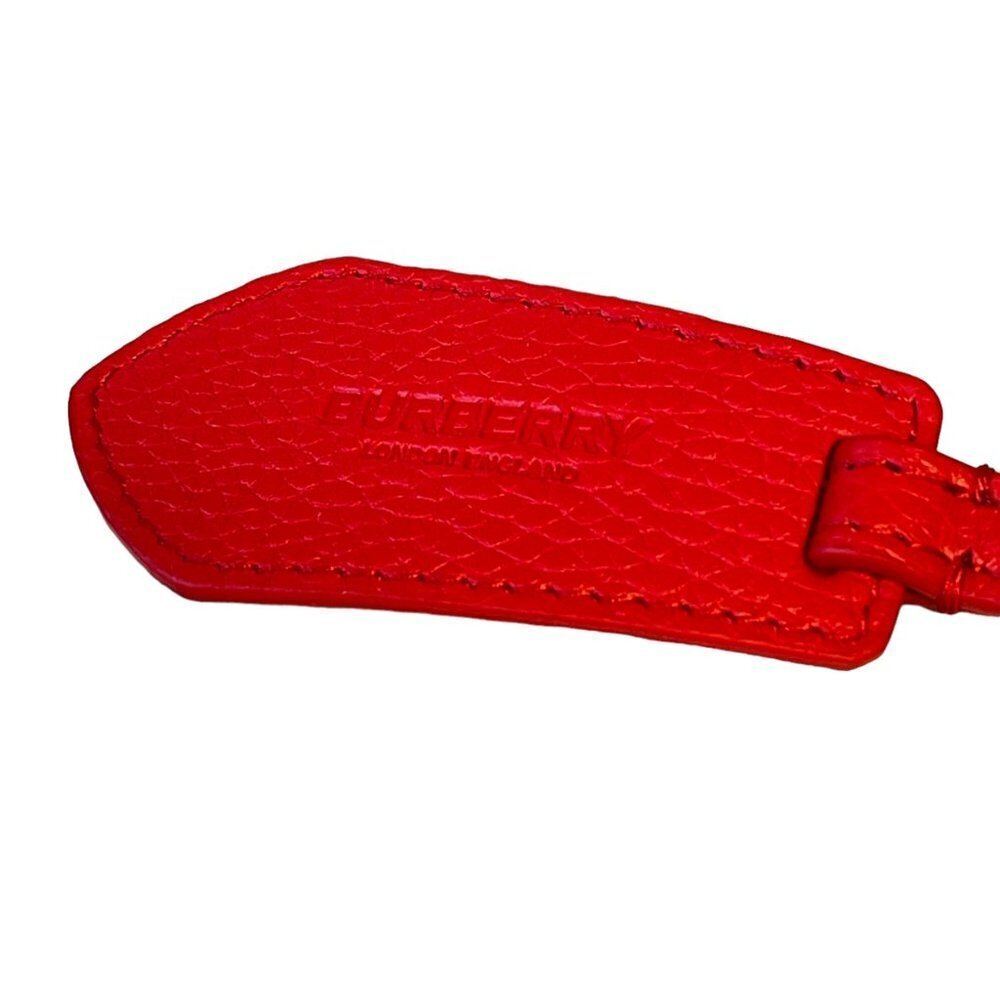 Burberry Lorne Red Pebbled Leather Bucket Crossbody Handbag Purse Bucket Bag‎ - Picture 9 of 16